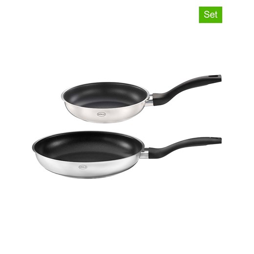 Rösle Patelnie (2 szt.) &quot;Basic Line&quot; w kolorze srebrno-czarnym ze sklepu Limango Polska w kategorii Garnki - zdjęcie 187800272