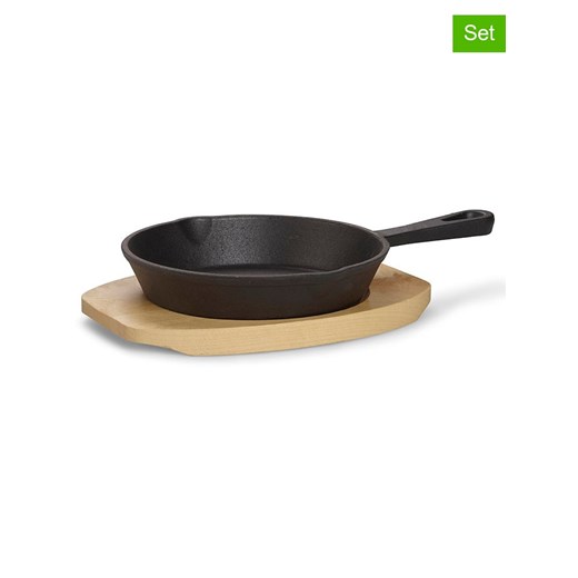 Echtwerk Patelnie (4 szt.) w kolorze czarno-jasnobrązowym do serwowania ze sklepu Limango Polska w kategorii Garnki - zdjęcie 187800420