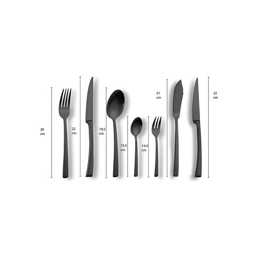 Echtwerk 42-częściowy zestaw sztućców &quot;Avelino&quot; w kolorze czarnym Echtwerk onesize wyprzedaż Limango Polska