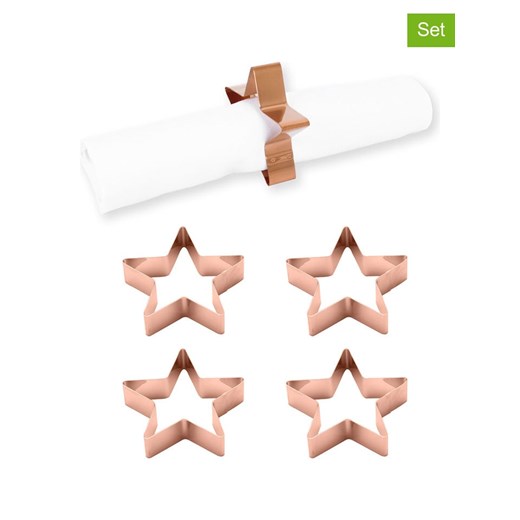 Echtwerk Obręcze (4 szt.) &quot;Star&quot; w kolorze miedzianym do serwetek - Ø 7 cm ze sklepu Limango Polska w kategorii Akcesoria kuchenne - zdjęcie 187800772