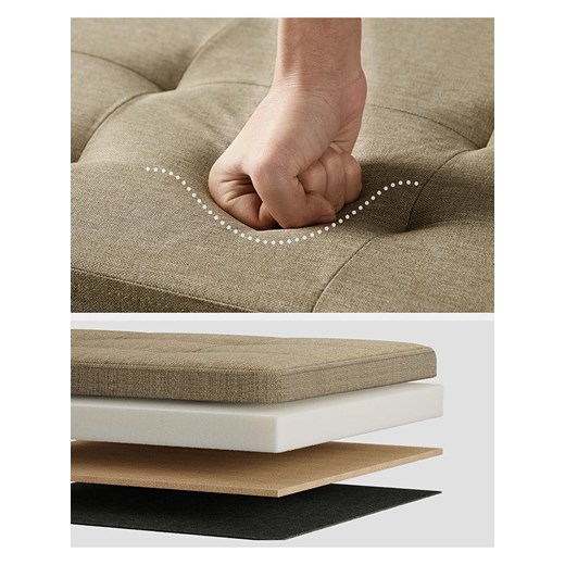 Songmics Ławka w kolorze jasnobrązowym ze schowkiem - 110 x 38 x 35,5 cm Songmics onesize Limango Polska promocja