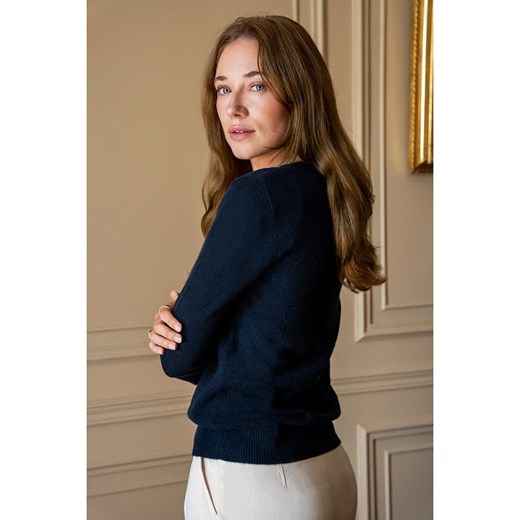 Maison Héritage Cashmere Kaszmirowy sweter w kolorze granatowym Maison Héritage Cashmere M Limango Polska okazyjna cena