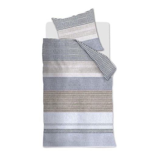 Beddinghouse Komplet pościeli flanelowej &quot;Stitches&quot; w kolorze biało-niebieskim ze sklepu Limango Polska w kategorii Pościele - zdjęcie 187801533