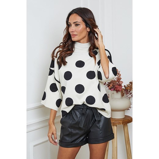 So Cachemire Sweter &quot;Fuzia&quot; w kolorze kremowo-czarnym ze sklepu Limango Polska w kategorii Swetry damskie - zdjęcie 187801632