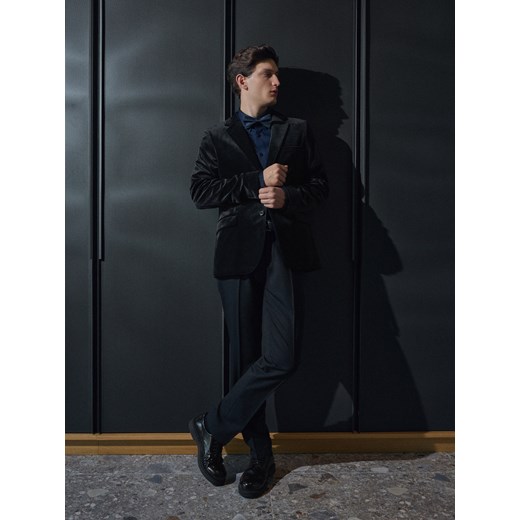 Reserved - Spodnie garniturowe slim fit - czarny ze sklepu Reserved w kategorii Spodnie męskie - zdjęcie 187802501