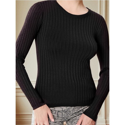 Sinsay - Dopasowany sweter z długimi rękawami - czarny ze sklepu Sinsay w kategorii Swetry damskie - zdjęcie 187802873