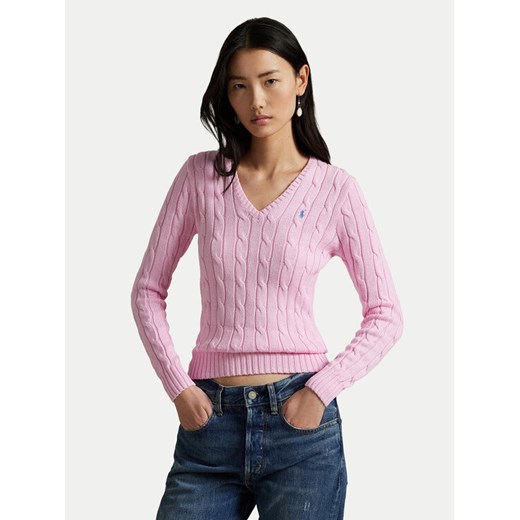 Polo Ralph Lauren Sweter 211971870006 Różowy Slim Fit ze sklepu MODIVO w kategorii Swetry damskie - zdjęcie 187803072