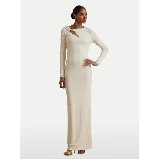 LAUREN RALPH LAUREN Sukienka wieczorowa 253P03589002 Écru Slim Fit ze sklepu MODIVO w kategorii Sukienki - zdjęcie 187803090