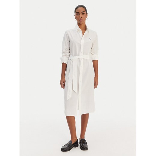 Polo Ralph Lauren Sukienka koszulowa 211B18781001 Biały Regular Fit ze sklepu MODIVO w kategorii Sukienki - zdjęcie 187803094