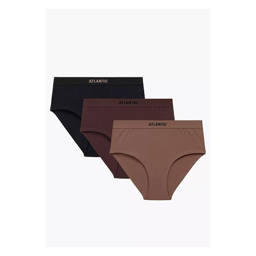 Atlantic 3-pack figi damskie Maxi Sport 3CLP-009B-CAPJ/CZK/CZA, Kolor czarno-brązowy, Rozmiar L, ATLANTIC ze sklepu Primodo w kategorii Majtki damskie - zdjęcie 187803440