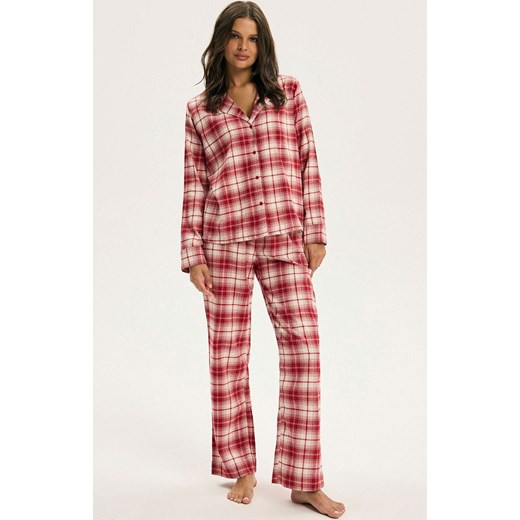 Esotiq rozpinana piżama damska Chrismis 44548-33X, Kolor czerwony-kratka, Rozmiar L, Esotiq ze sklepu Primodo w kategorii Piżamy damskie - zdjęcie 187803502
