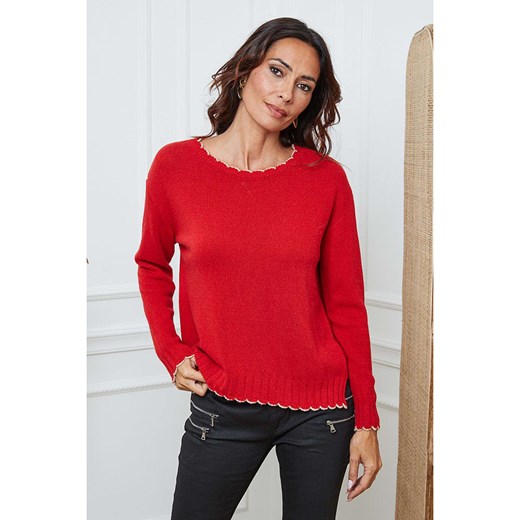 So Cachemire Sweter &quot;Kedis&quot; w kolorze czerwonym ze sklepu Limango Polska w kategorii Swetry damskie - zdjęcie 187803610