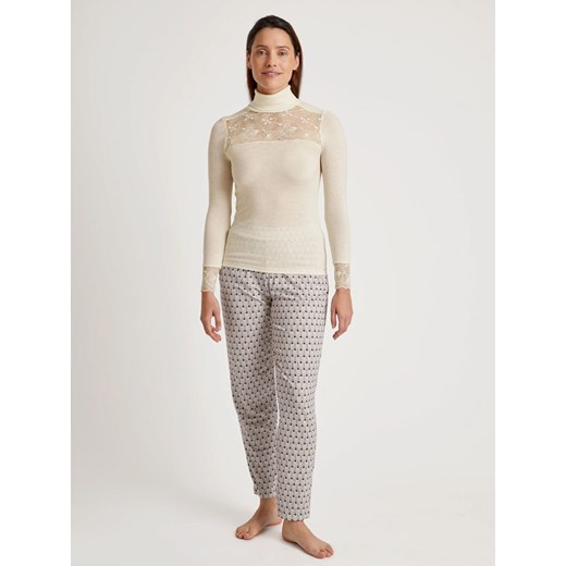 Calida Wełniana koszulka w kolorze kremowym Calida L okazja Limango Polska