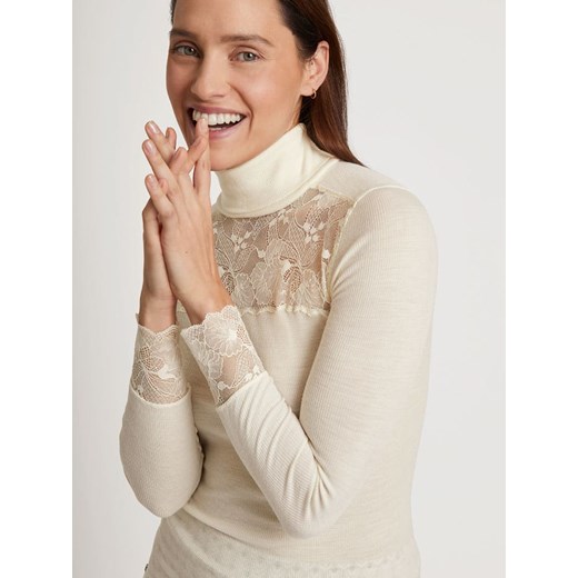 Calida Wełniana koszulka w kolorze kremowym Calida L promocja Limango Polska