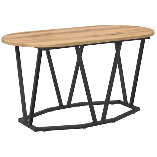 Nowoczesny stolik kawowy owalny metalowy dąb rzemieślniczy H3-T43 ze sklepu Edinos.pl w kategorii Dom - zdjęcie 187804101