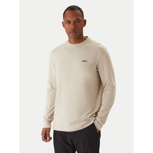 BOSS Longsleeve 50506365 Beżowy Regular Fit ze sklepu MODIVO w kategorii T-shirty męskie - zdjęcie 187804861