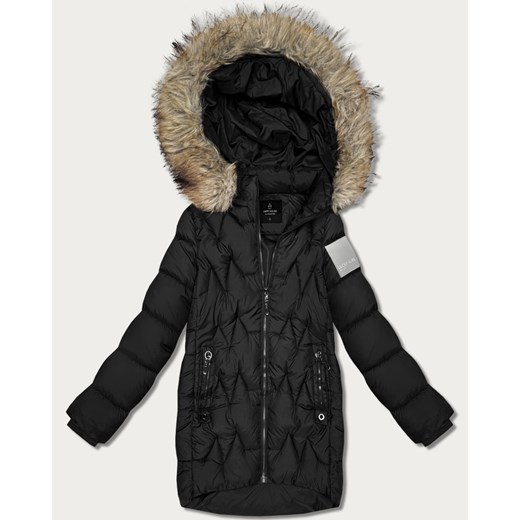Kurtka zimowa damska z kapturem Goodlookin czarna (KK60563) ze sklepu goodlookin.pl w kategorii Kurtki damskie - zdjęcie 187805012