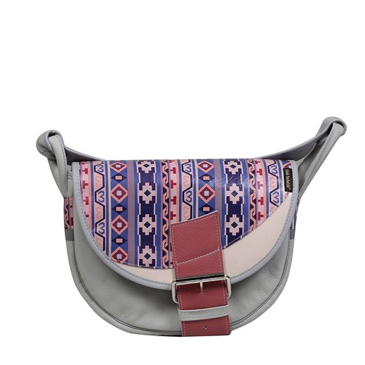 popielata z kolorową ozdobną klapą damska torebka listonoszka sk ze sklepu Słoń Torbalski w kategorii Listonoszki - zdjęcie 187805042