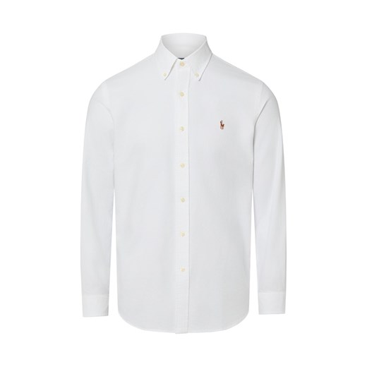 Polo Ralph Lauren Męska koszula casual Mężczyźni Modern Fit Bawełna biały jednolity ze sklepu vangraaf w kategorii Koszule męskie - zdjęcie 187805111