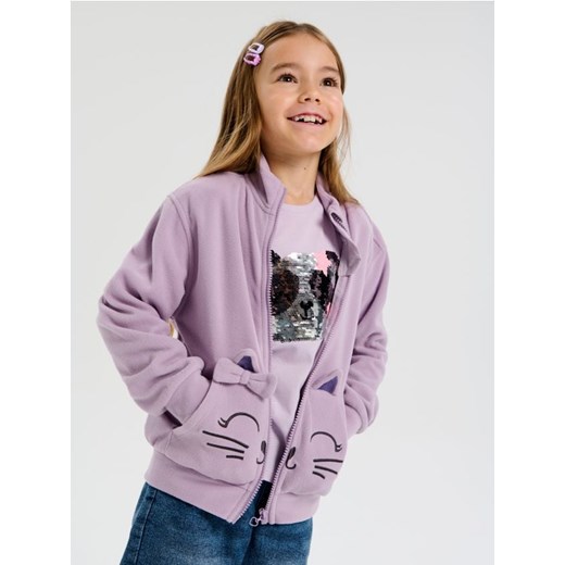 Sinsay - Bluza ze stójką zapinana na zamek z kieszeniami - fioletowy ze sklepu Sinsay w kategorii Bluzy dziewczęce - zdjęcie 187805792