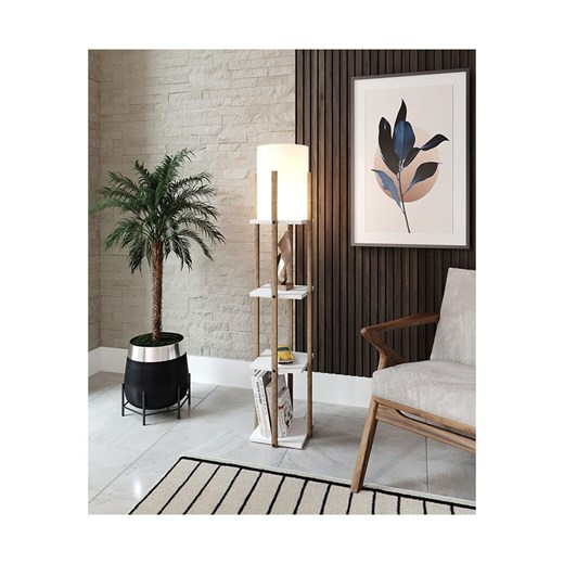 Opviq Lampa stojąca &quot;Nora&quot; w kolorze jasnobrązowo-białym - wys. 135 x Ø 21 cm ze sklepu Limango Polska w kategorii Oświetlenie - zdjęcie 187807222