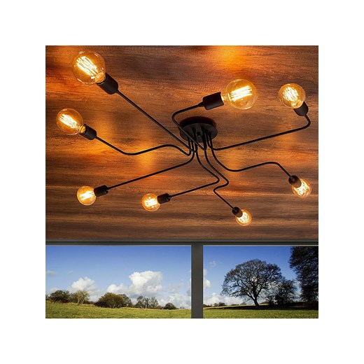 Opviq Lampa sufitowa &quot;Truva&quot; w kolorze czarnym - gł. 15 x Ø 140 cm ze sklepu Limango Polska w kategorii Oświetlenie - zdjęcie 187807600