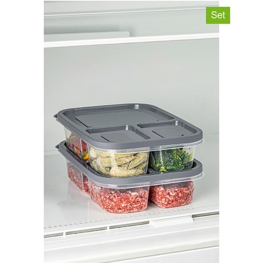 Violeta Home Pojemniki (2 szt.) w kolorze szarym - 24 x 15 x 5 cm ze sklepu Limango Polska w kategorii Pojemniki kuchenne - zdjęcie 187808190