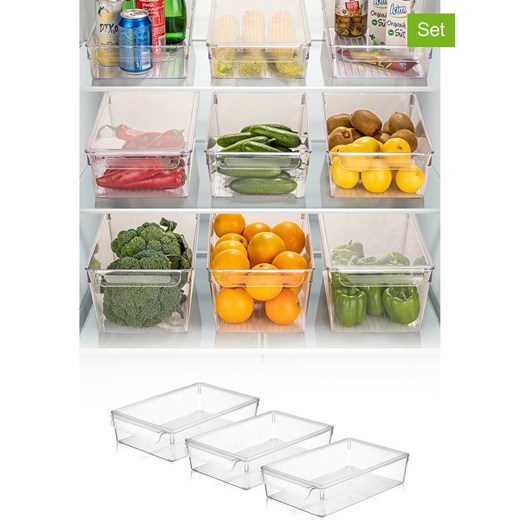 Violeta Home Organizery (3 szt.) do lodówki - 32,5 x 7 x 20 cm Violeta Home onesize Limango Polska wyprzedaż