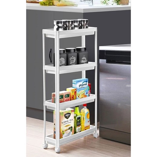 Violeta Home Regał w kolorze białym na kółkach - 54 x 101 x 5,5 cm ze sklepu Limango Polska w kategorii Regały i witryny - zdjęcie 187808352