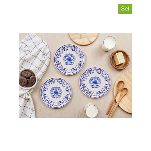 Violeta Home Talerzyki deserowe (6 szt.) w kolorze biało-niebieskim - Ø 19,3 cm ze sklepu Limango Polska w kategorii Naczynia - zdjęcie 187808372