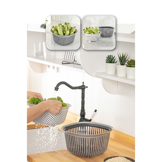 Violeta Home Sitko kuchenne w kolorze szarym - Ø 24,5 cm ze sklepu Limango Polska w kategorii Akcesoria kuchenne - zdjęcie 187808384