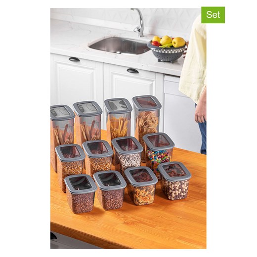 Violeta Home Pojemniki (12 szt.) w kolorze antracytowym ze sklepu Limango Polska w kategorii Pojemniki kuchenne - zdjęcie 187808520