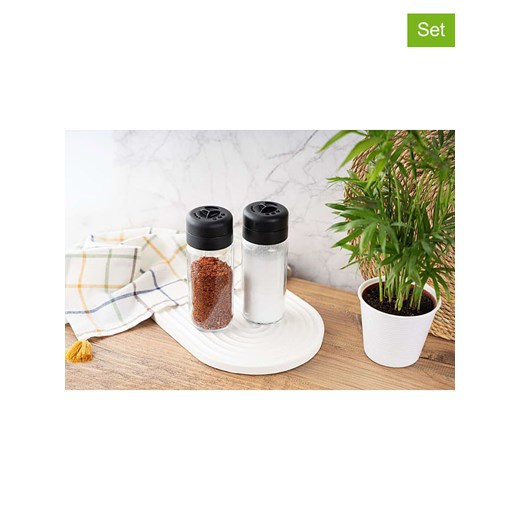 Violeta Home Pojemniki (2 szt.) w kolorze czarnym na przyprawy - 245 ml ze sklepu Limango Polska w kategorii Młynki do soli i pieprzu - zdjęcie 187808650