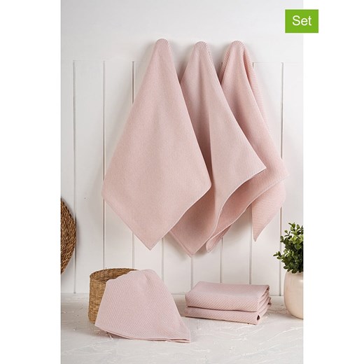 Violeta Home Ściereczki (6 szt.) w kolorze jasnoróżowym do naczyń - 76 x 43 cm ze sklepu Limango Polska w kategorii Ścierki kuchenne - zdjęcie 187808774