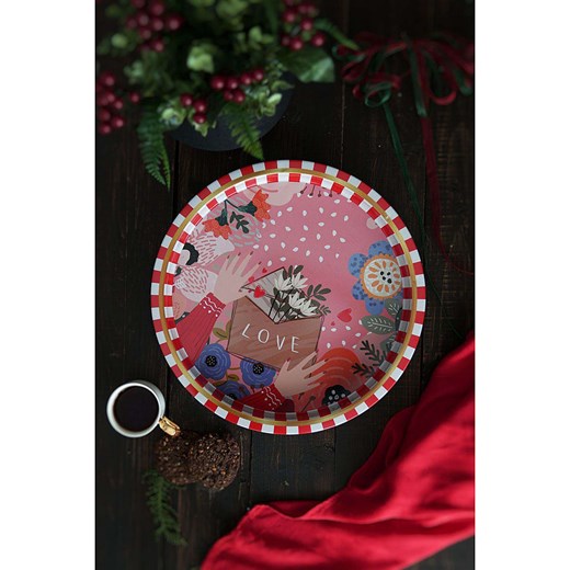 Violeta Home Taca w kolorze czerwonym - Ø 31,5 cm ze sklepu Limango Polska w kategorii Misy i tace dekoracyjne - zdjęcie 187808824