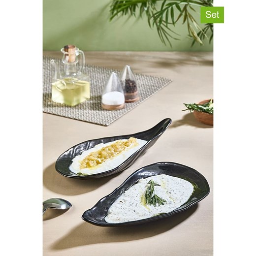 Violeta Home Półmiski (2 szt.) w kolorze czarnym - 27 x 14 cm ze sklepu Limango Polska w kategorii Misy i tace dekoracyjne - zdjęcie 187808901