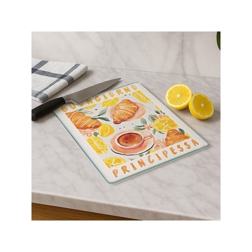 Violeta Home Deska w kolorze biało-żółtym do krojenia - 30 x 20 cm Violeta Home onesize okazja Limango Polska