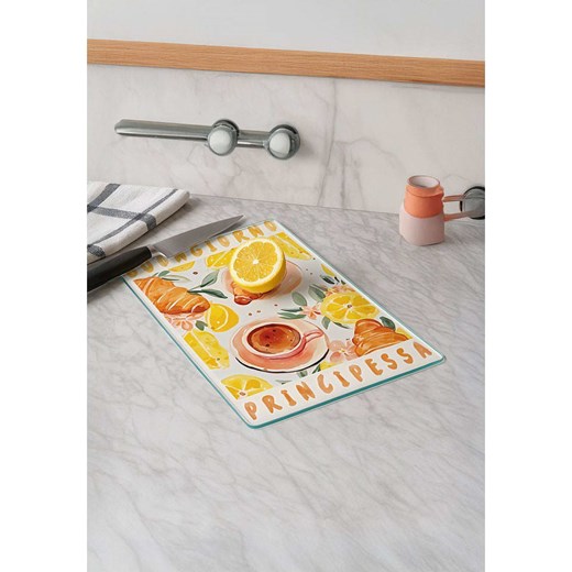 Violeta Home Deska w kolorze biało-żółtym do krojenia - 30 x 20 cm Violeta Home onesize okazja Limango Polska