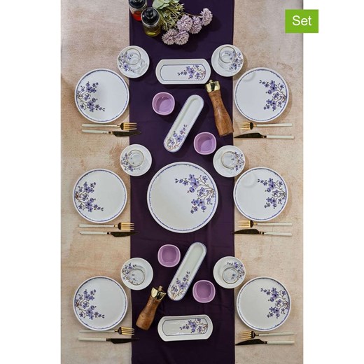 Violeta Home 21-częściowy zestaw śniadaniowy w kolorze biało-fioletowym ze sklepu Limango Polska w kategorii Naczynia - zdjęcie 187809330