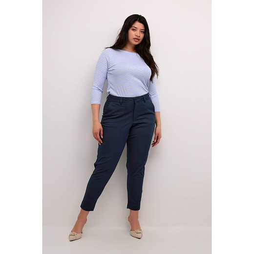 KAFFE curve Spodnie chino &quot;Leana&quot; w kolorze granatowym ze sklepu Limango Polska w kategorii Spodnie damskie - zdjęcie 187810743