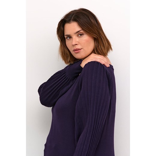 KAFFE curve Sukienka dzianinowa w kolorze ciemnofioletowym L Limango Polska wyprzedaż