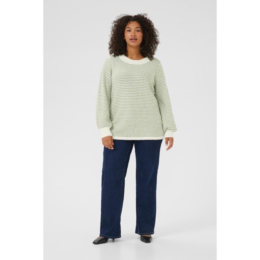 KAFFE curve Sweter w kolorze biało-zielonym ze sklepu Limango Polska w kategorii Swetry damskie - zdjęcie 187811133