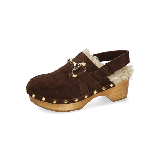 MELVIN &amp; HAMILTON Skórzane chodaki &quot;Flora 1&quot; w kolorze brązowym ze sklepu Limango Polska w kategorii Klapki damskie - zdjęcie 187811442