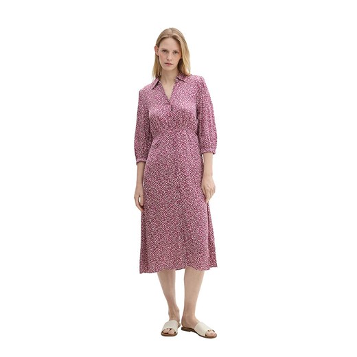 Tom Tailor Sukienka koszulowa w kolorze różowo-białym ze sklepu Limango Polska w kategorii Sukienki - zdjęcie 187813074