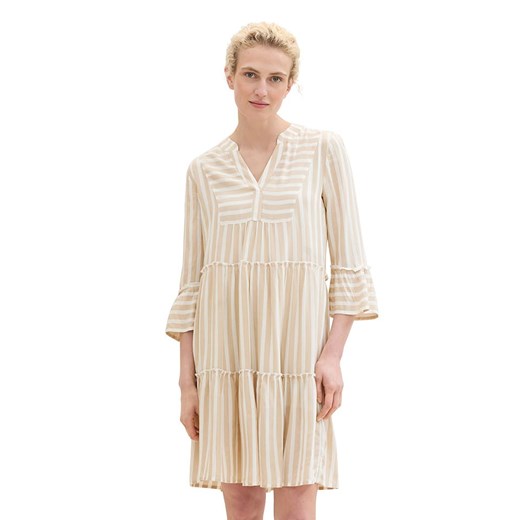 Tom Tailor Sukienka w kolorze beżowo-białym ze sklepu Limango Polska w kategorii Sukienki - zdjęcie 187813080