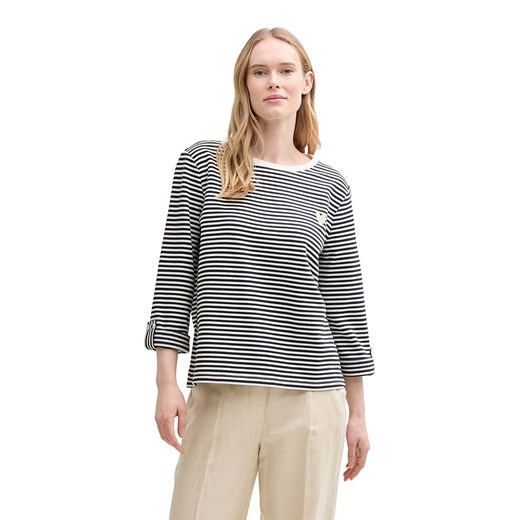 Tom Tailor Koszulka w kolorze granatowo-białym ze sklepu Limango Polska w kategorii Bluzki damskie - zdjęcie 187813431