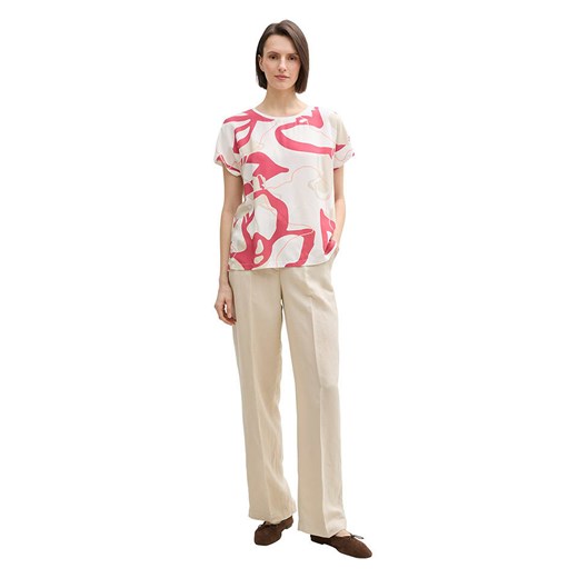 Tom Tailor Koszulka w kolorze różowo-białym ze sklepu Limango Polska w kategorii Bluzki damskie - zdjęcie 187813483