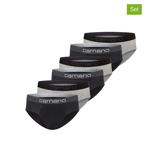 camano Slipy (6 par) w kolorze czarno-szarym ze sklepu Limango Polska w kategorii Majtki męskie - zdjęcie 187813771