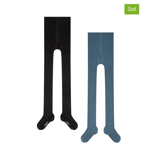 camano Rajstopy (2 pary) w kolorze błękitnym i czarnym ze sklepu Limango Polska w kategorii Rajstopy dziecięce - zdjęcie 187813973