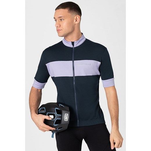 super.natural Koszulka kolarska &quot;Gravier&quot; w kolorze granatowo-lawendowym ze sklepu Limango Polska w kategorii T-shirty męskie - zdjęcie 187814311